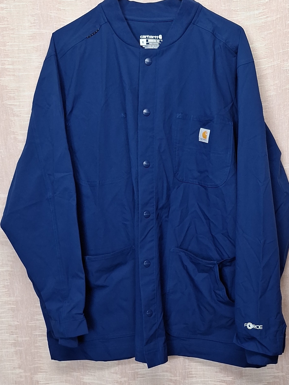 Carhartt Men's XL Navy Work Jacket - Snap-Front Jacket